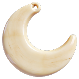 Glossy Boomerang Curved Icon - Cream Realistic 3D
