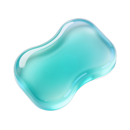 Glossy Cyan 3D Blob Icon | Realistic Render