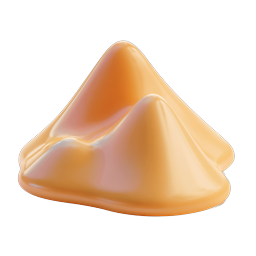 Icona 3D Blob Dorato Lucido | Grafica di Dolci e Cibo