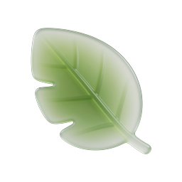 Glossy Green Leaf Icon for Nature & Eco Designs