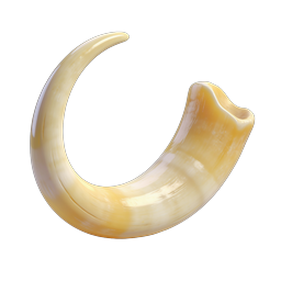 Glossy Golden Horn Curve 3D Icon
