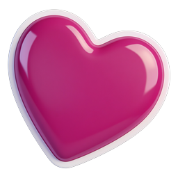 Glossy Pink 3D Heart Icon | Premium Love Symbol