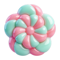 Glossy Pastel Pinwheel Flower 3D Icon