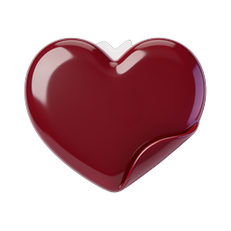 Glossy Red Heart Icon | 3D Love Symbol Sticker