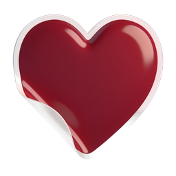 Glossy Red Heart Icon - 3D Realistic Love Symbol