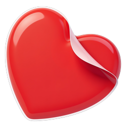 Icône de cœur rouge brillant | Symbole d'amour 3D réaliste