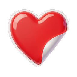 Glossy 3D Red Heart Icon | Love & Romance Symbol