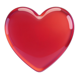 Glossy Red 3D Heart Icon - Love & Romance Symbol