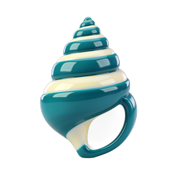 Glossy Spiral Seashell 3D Icon - Ocean Theme