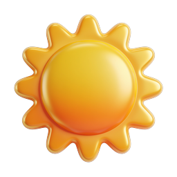 Glossy 3D Sun Icon | Bright Weather Symbol Design