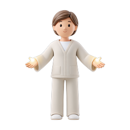Glowing Hands Person 3D Clay Icon - Healing & Wellness