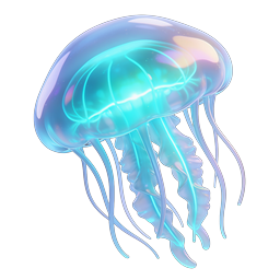 Glowing Jellyfish Icon - Translucent 3D Marine Creature