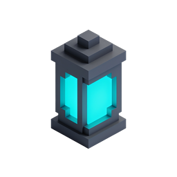 Glowing Isometric Lantern Icon - 3D Game Asset