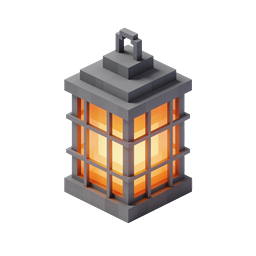 Isometric Glowing Lantern Icon - 3D Light Source Design