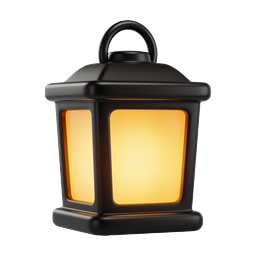 Glowing Lantern Icon - 3D Realistic Light Source Design
