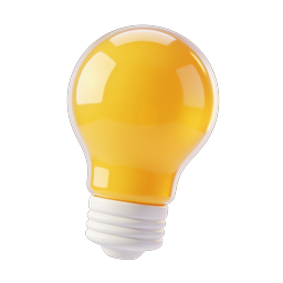 Glowing Light Bulb Icon - Bright Idea 3D Illustration