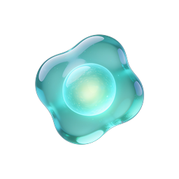 Glowing Cyan Orb Blob Icon - Futuristic 3D Technology