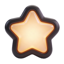 Glowing Golden 3D Star Icon - Premium Achievement Badge
