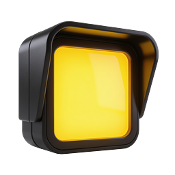 Glowing Yellow 3D Cube Icon - Modern Tech Design