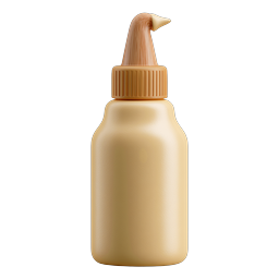 Glue Bottle Icon - 3D Clay Style Craft Supply