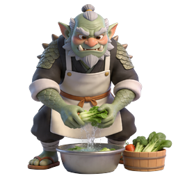 Fantasy Goblin Chef 3D Character Icon