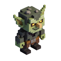 Voxel Goblin Warrior 3D Character Icon
