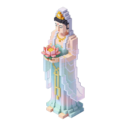 Goddess Holding Lotus Flower 3D Voxel Icon