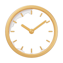 Premium Gold Clock Icon | Luxury Timepiece 3D Icon