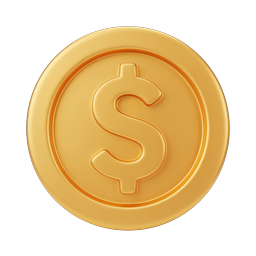 Stylish Gold Coin Icon for Financial Projects