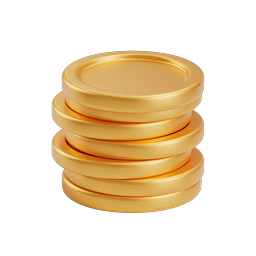 Icon glänzende Goldmünzen für Finanzanwendungen