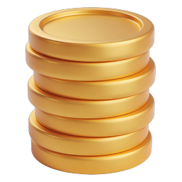Gold Coins Stack Icon - 3D Money & Finance Symbol
