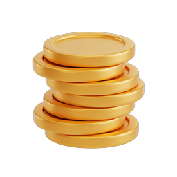 Gold Coins Stack Icon - Premium 3D Money Illustration