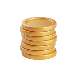 Stack of Gold Coins Icon - Wealth & Savings 3D Illustration