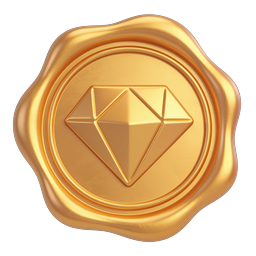 Gold Diamond Premium Badge Icon - Luxury 3D