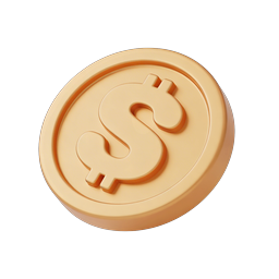 Gold Dollar Coin 3D Icon - Premium Finance Symbol