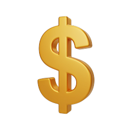 Gold Dollar Sign Icon for Finance and Wealth