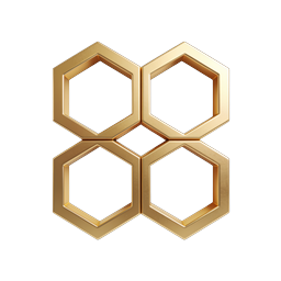 Gold Hexagon Frames 3D Icon - Premium Geometric Design