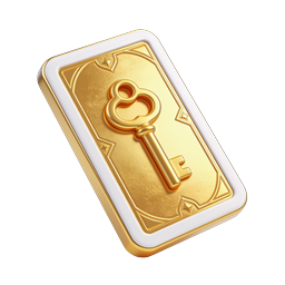 Premium Gold Key Icon | 3D Security & Access Symbol