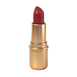 Luxury Gold Lipstick Icon - 3D Beauty Product