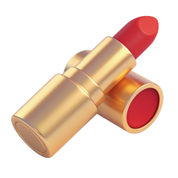 Gold Lipstick Icon | Premium 3D Beauty Design