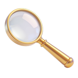 Gold Magnifying Glass 3D Icon | Premium Search Symbol
