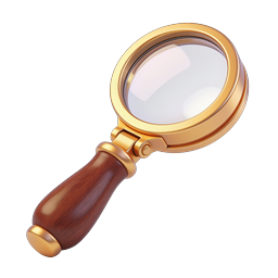 Gold Magnifying Glass 3D Icon | Premium Search Tool