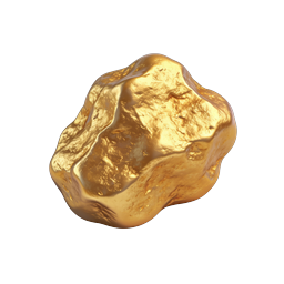 Gold Nugget Icon - Premium Precious Metal 3D Render