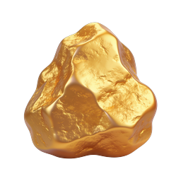 Realistic Gold Nugget Icon - Premium Treasure Asset