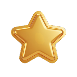 Gold Star Icon - Premium Glossy Rating Badge