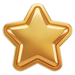 Gold Star Icon - Premium 3D Rating Symbol