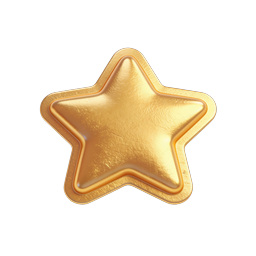 Premium Gold Star Icon | 3D Metallic Star Design