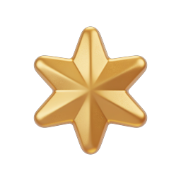 Premium Gold Star Icon - 3D Metallic Achievement Badge