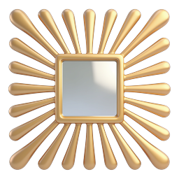 Elegant Gold Sunburst Mirror Icon for Interior Design