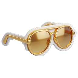 Gold Sunglasses Icon - Premium 3D Eyewear Design